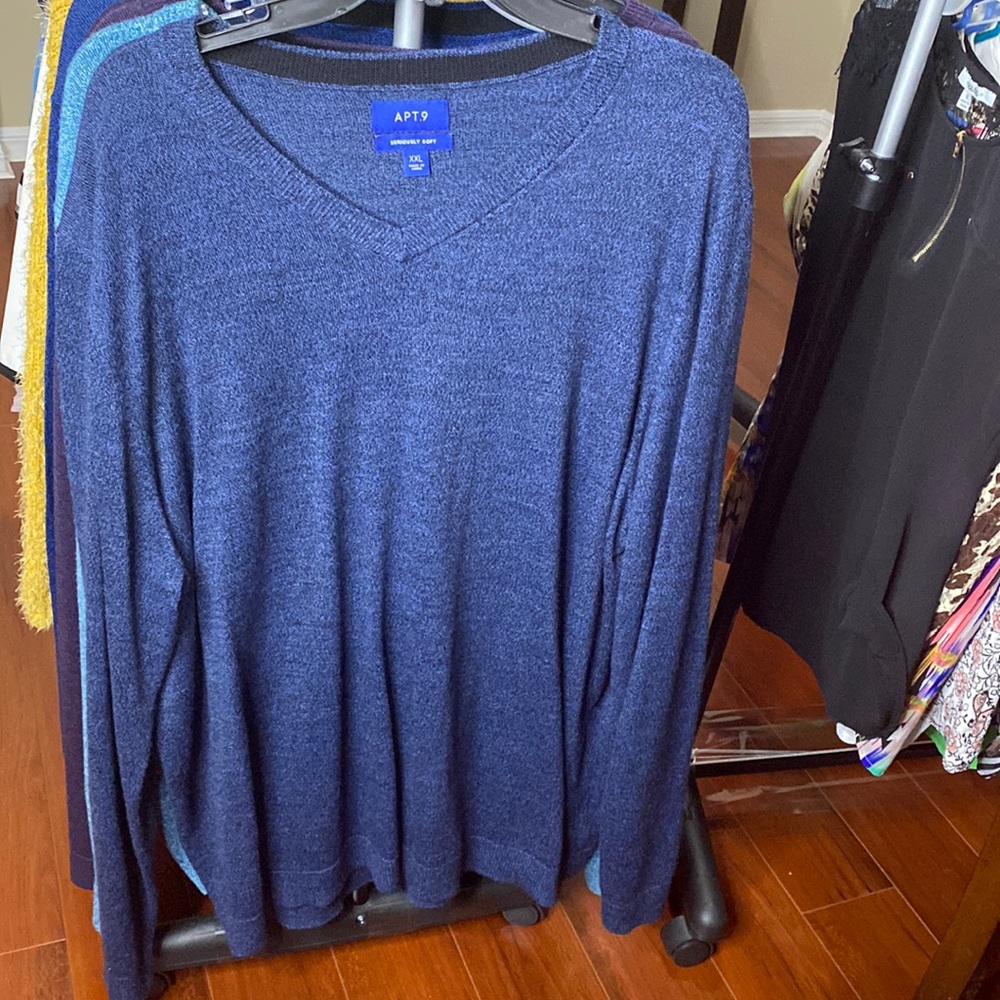 Slim Fit Men Sweater Blue